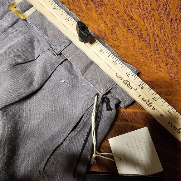 Nicole Miller Vintage Look Linen Blend Gray Shorts Women's Size 10 NWT - Picture 4 of 11